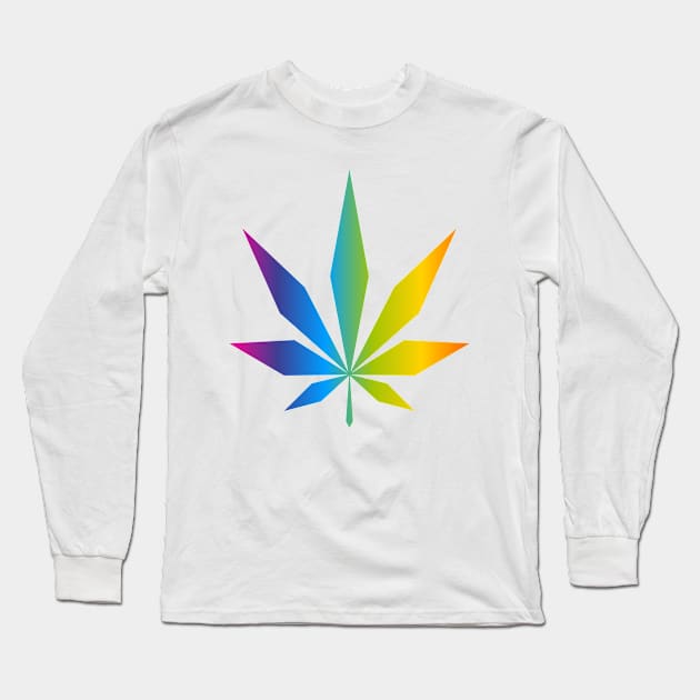 Cannabis Leaf (Full Spectrum) Long Sleeve T-Shirt by John Uttley